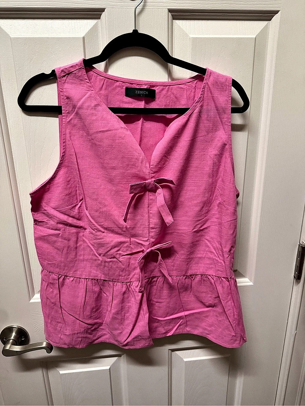 ZESICA Pink Sleeveless Blouse Size Large